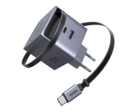 Ładowarka i akumulator UGREEN Ładowarka sieciowa GaN X614USB-C + USB45W z kablem szara 6941876268221